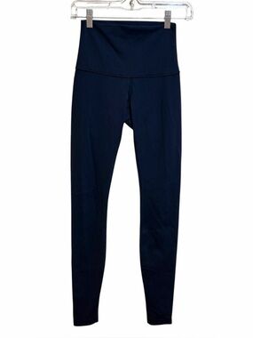 Lululemon Wunder Under Hi-Rise Athletic Active Leggings Navy Blue Size 4